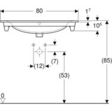 Lavabo pour meuble Geberit Selnova Square 80 cm