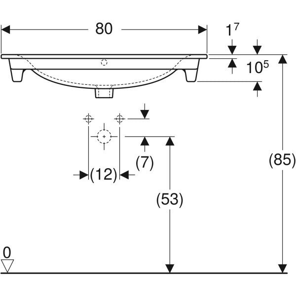 Lavabo pour meuble Geberit Selnova Square 80 cm — vue 5
