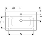 Lavabo pour meuble Geberit Selnova Square 80 cm