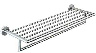 Plateau porte-serviettes double Nofer Niza en chromé satiné
