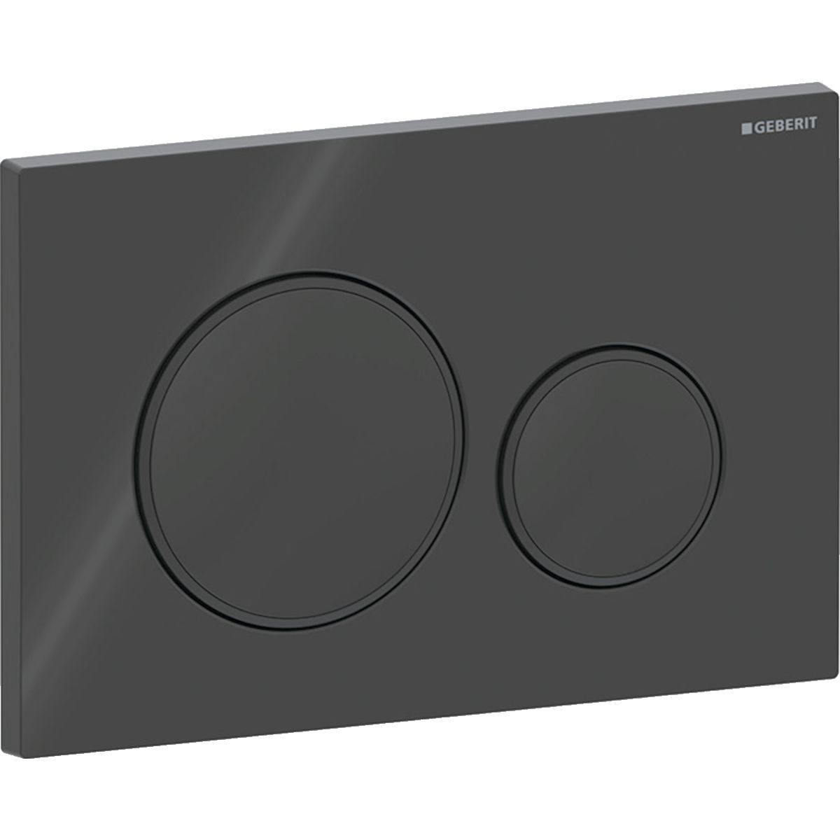 Geberit Sigma20 Flush Plate / Black - Design Rings: Matte Black