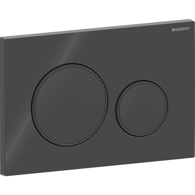 Geberit Sigma20 Flush Plate / Black - Design Rings: Matte Black