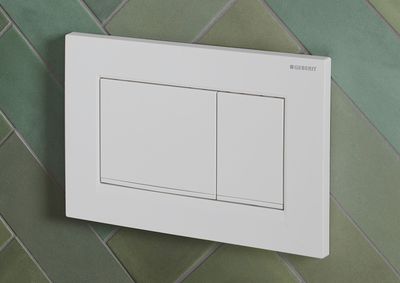 Geberit Sigma20 Square Flush Plate / Matte White Lacquer - Design Stripes: White
