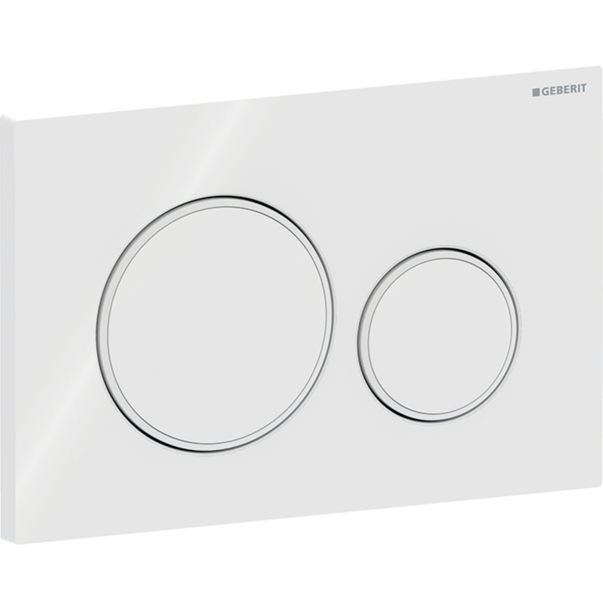 Plaque de déclenchement Geberit Sigma20 / Blanc - anneaux design : blanc mat - vue 2