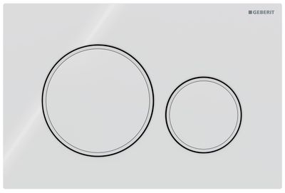 Geberit Sigma20 Flush Plate / White - Design Rings: Matte White