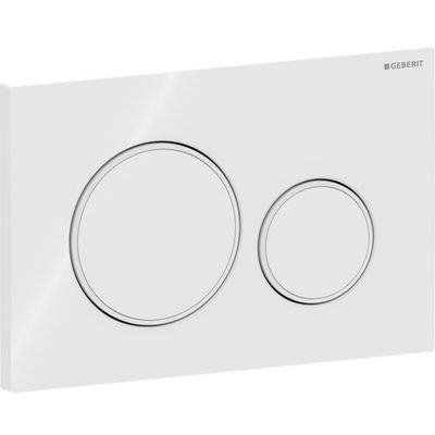 Geberit Sigma20 Flush Plate / White - Design Rings: Matte White