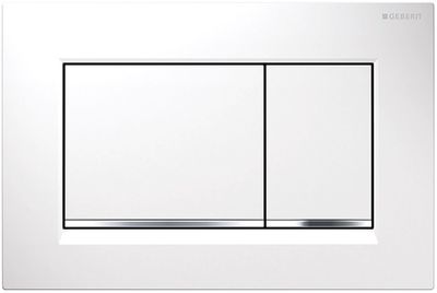 Geberit Sigma20 Square Flush Plate / Matte White - Design Stripes: Chrome Glossy