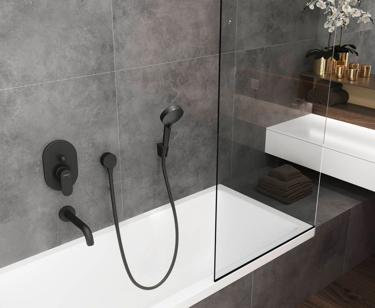 Coude de raccordement Hansgrohe FixFit S en noir mat