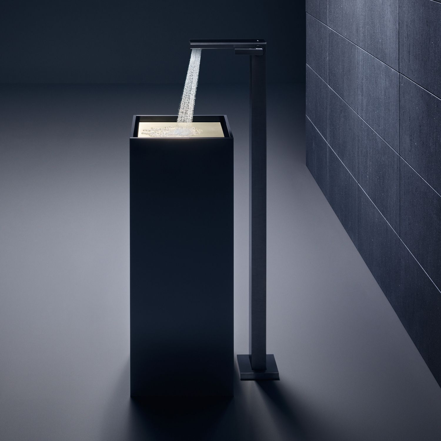Mitigeur de lavabo AXOR MyEdition sur pied avec bonde push-open - verre noir