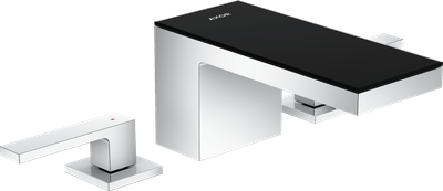Mélangeur de lavabo 3 trous AXOR MyEdition 70 avec bonde push-open chromé / verre noir