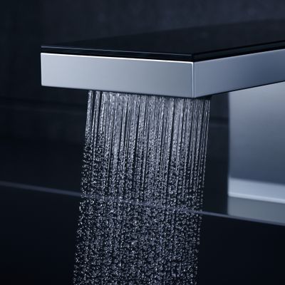 Mélangeur de lavabo 3 trous AXOR MyEdition 70 avec bonde push-open chromé / verre noir