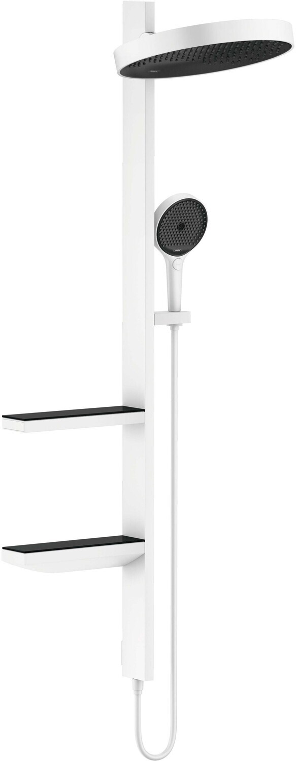 Colonne de douche Showerpipe Hansgrohe Rainfinity 360 1 jet pour installation encastrée en blanc mat