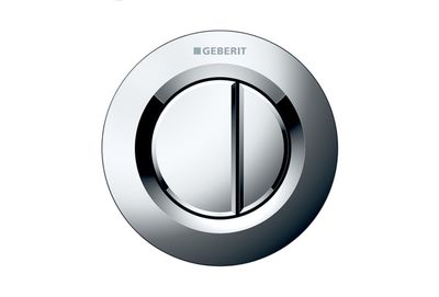 Plaque de déclenchement déportée pneumatique Geberit Type 01 round, pour rinçage double touche pour construction massive et cloison sèche