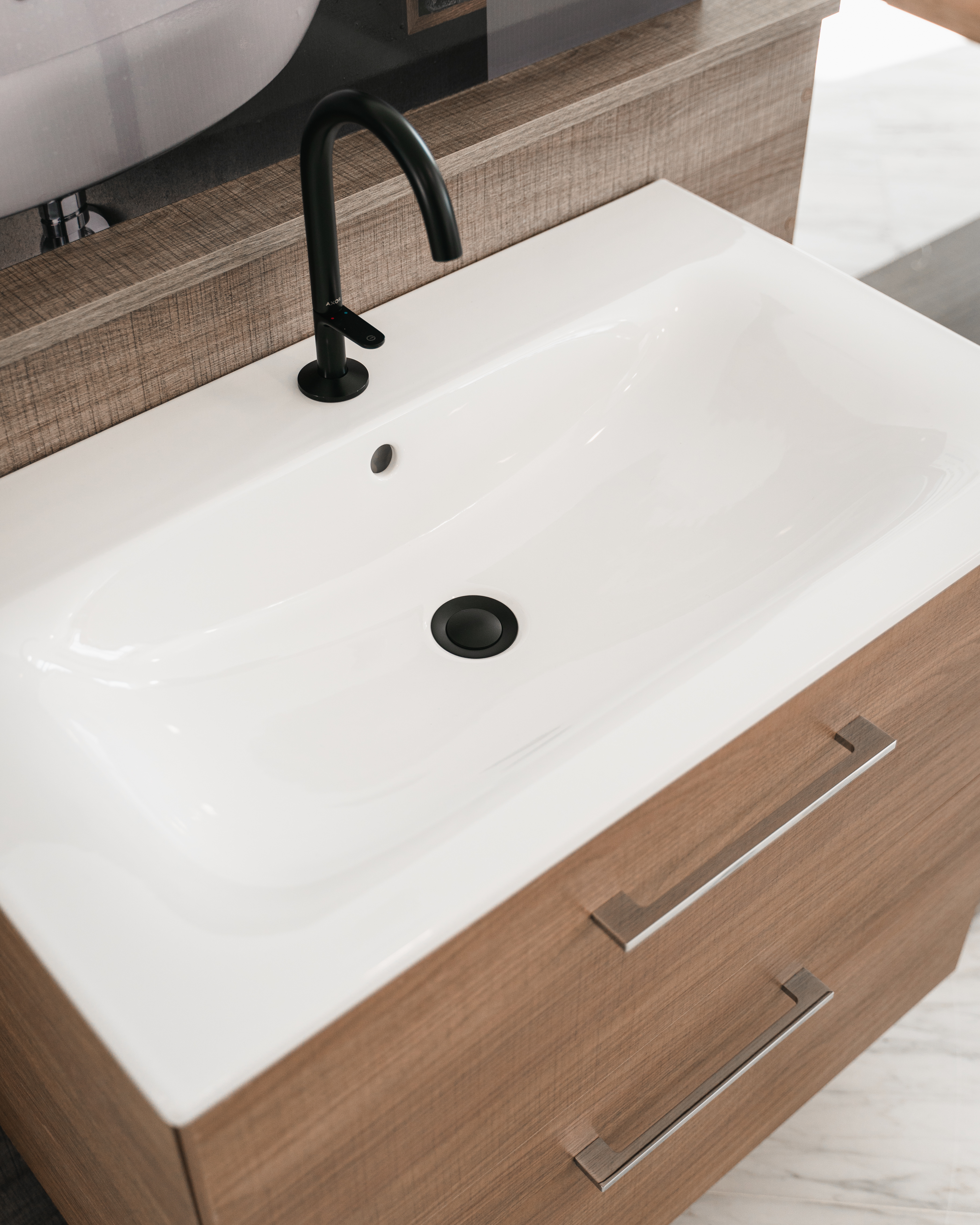 Meuble de salle de bains à deux tiroirs pour lavabo Geberit Selnova Square 80 cm (sans vasque) - vue 5