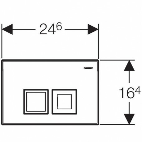 Plaque de déclenchement Geberit Delta 25 pour rinçage double touche en chromé brillant - vue 2