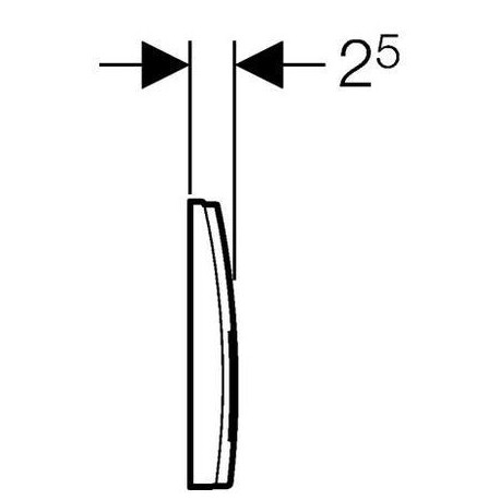 Plaque de déclenchement Geberit Delta 25 pour rinçage double touche en chromé brillant — vue 3