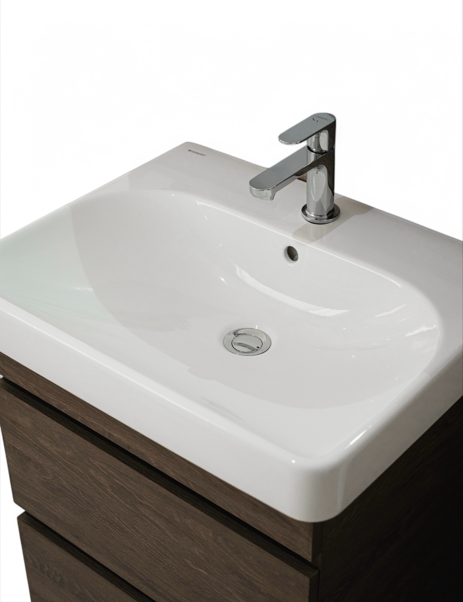 Meuble de salle de bains à deux tiroirs pour lavabo Geberit Smyle 60 cm (sans vasque) - vue 5