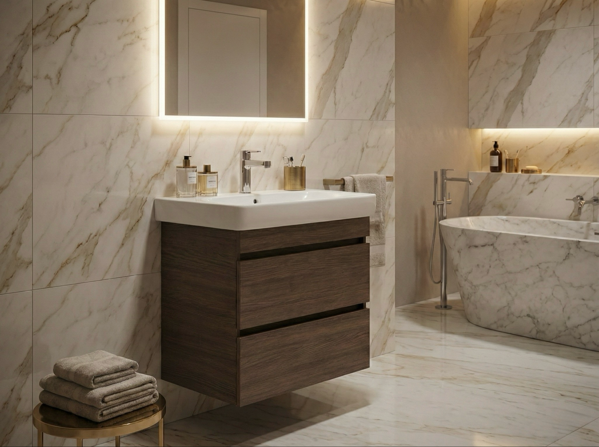 Meuble de salle de bains à deux tiroirs pour lavabo Geberit Smyle 60 cm (sans vasque) - vue 4