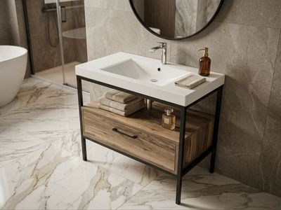 Bathroom Furniture on Legs Wave with One Drawer (without Basin)