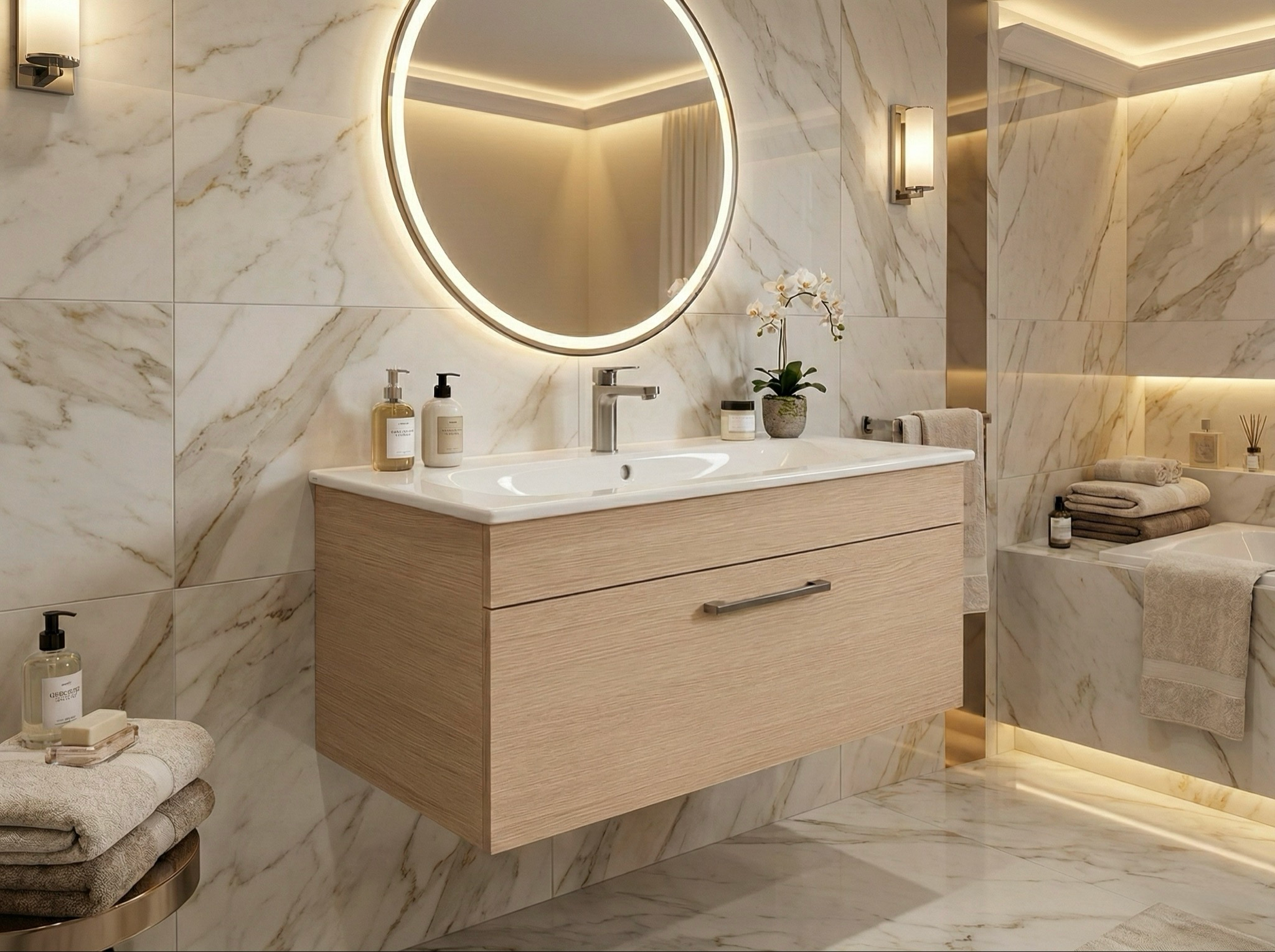 Meuble de salle de bains à un tiroir pour lavabo Geberit Selnova Square 80 cm (sans vasque) - vue 7