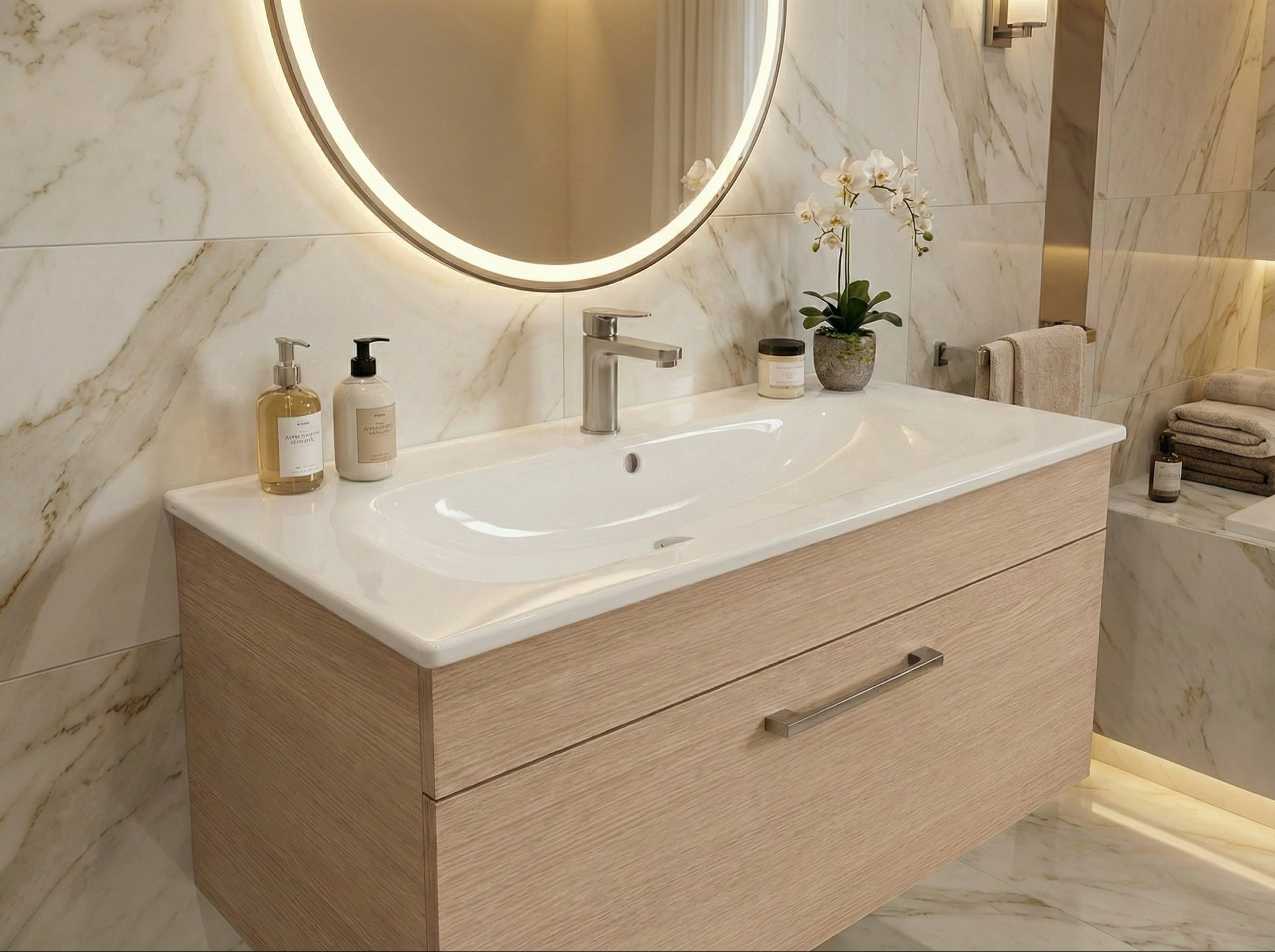 Meuble de salle de bains à un tiroir pour lavabo Geberit Selnova Square 80 cm (sans vasque) - vue 6
