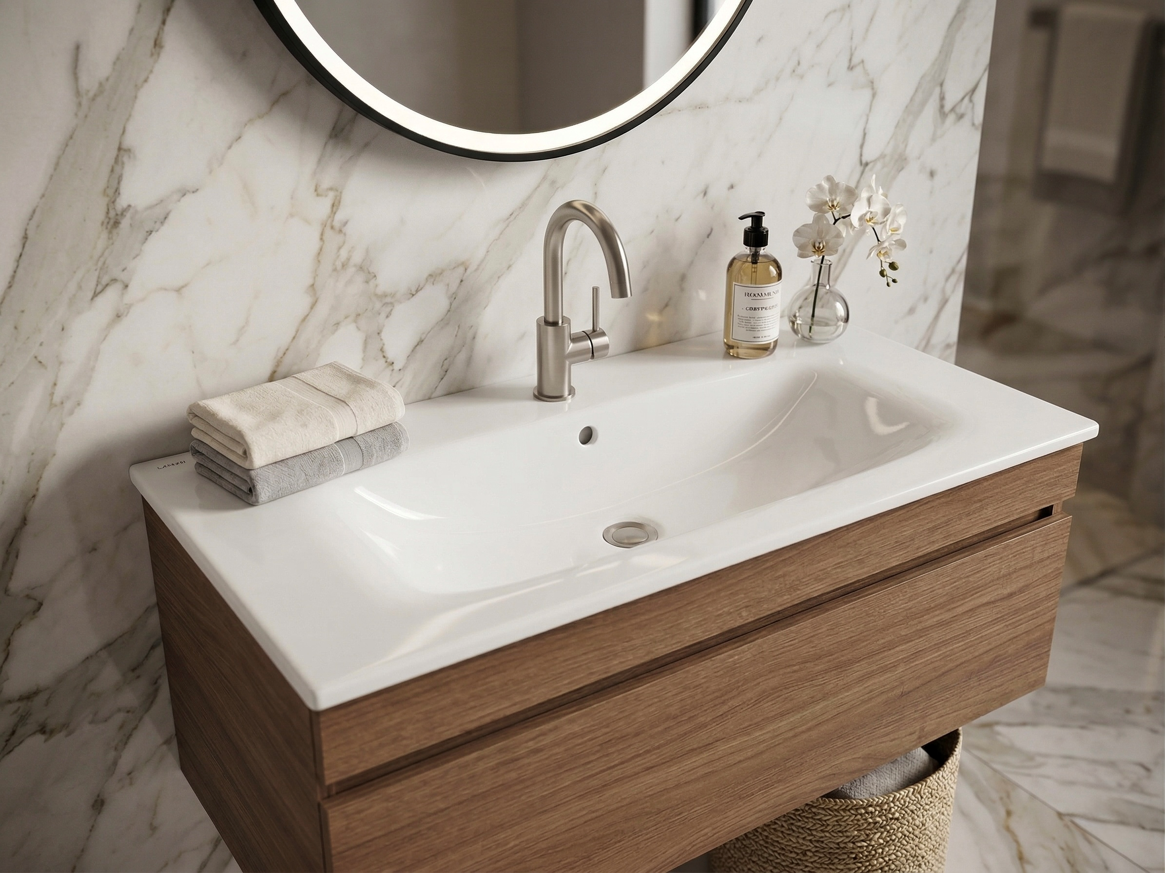 Meuble de salle de bains à un tiroir pour lavabo Geberit Selnova Square 80 cm (sans vasque) - vue 3