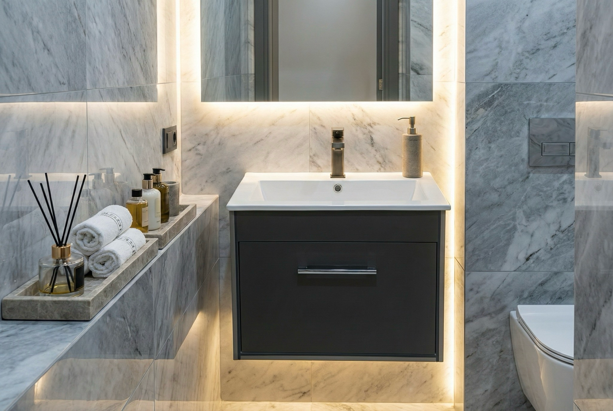 Meuble de salle de bains Oceana 56 cm à un tiroir (sans vasque) - vue 8