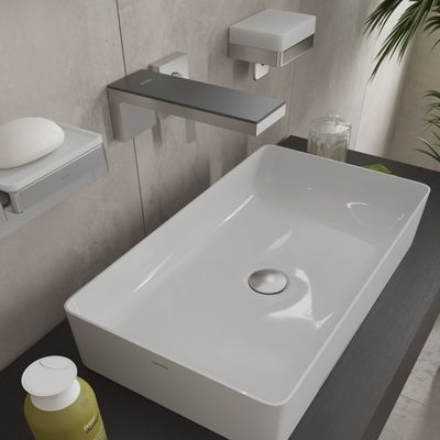 Mitigeur de lavabo encastré AXOR MyEdition sans plaque, bec 221 mm avec bonde à écoulement libre en chromé poli