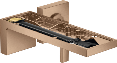 Mitigeur de lavabo encastré AXOR MyEdition sans plaque, bec 221 mm avec bonde à écoulement libre en or rouge brossé