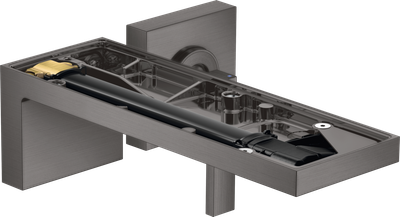 Mitigeur de lavabo encastré AXOR MyEdition sans plaque, bec 221 mm avec bonde à écoulement libre en noir chromé brossé