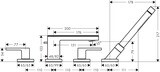 AXOR MyEdition Set de finition Mélangeur 4 trous pour montage sur bord de baignoire avec poignées croisillons et rosaces
