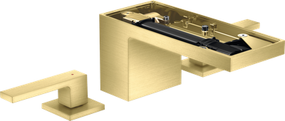 Mélangeur de lavabo 3 trous AXOR MyEdition 70 sans plaque, avec bonde push-open en laiton brossé
