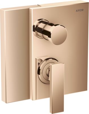 Set de finition pour mitigeur de bain / douche encastré AXOR Edge en or rouge poli