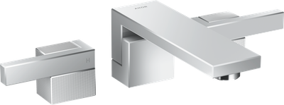 Mélangeur de lavabo 3 trous encastré AXOR Edge 190 coupe diamant avec bonde push-open