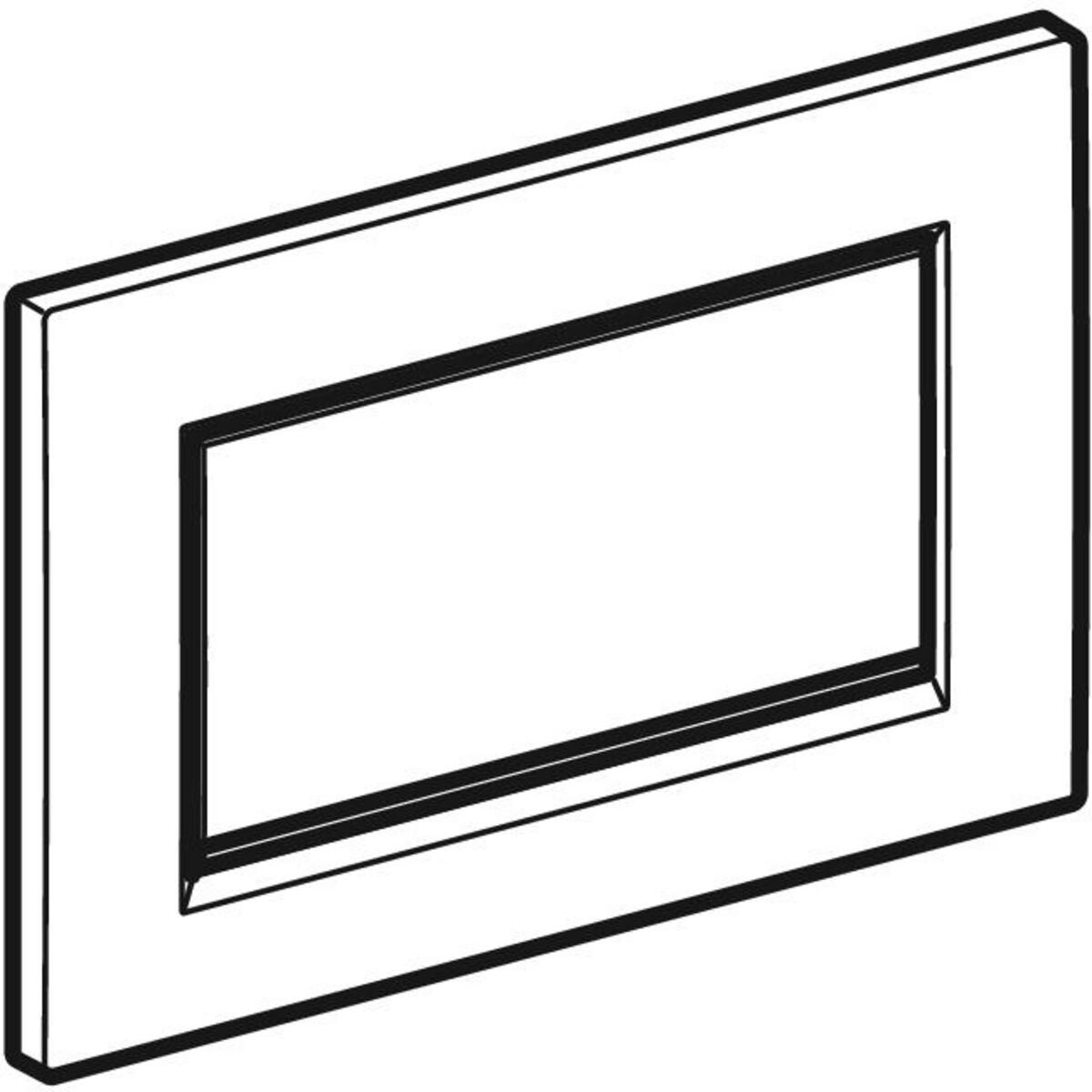 Geberit Sigma10 Square Flush Plate / Matte White - Design Strips: Chrome Glossy
