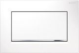 Geberit Sigma10 square plaque de déclenchement, blanc mat, chromé brillant, design bande.