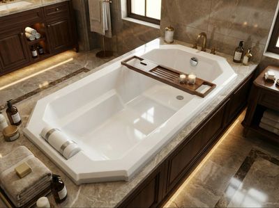 Luxor Bathtub 180 x 102 cm with Integrated Headrest