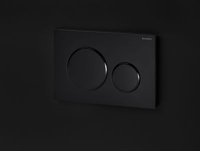 Geberit Sigma20 Flush Plate / Matte Black – Design Rings: Black