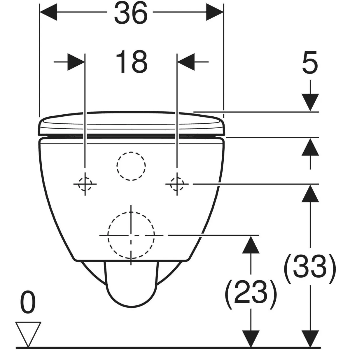 Pack cuvette suspendue Geberit Selnova Premium rond carénée Rimfree avec fixations cachées et abattant à abaissement automatique déclipsable antibactérien — vue 5