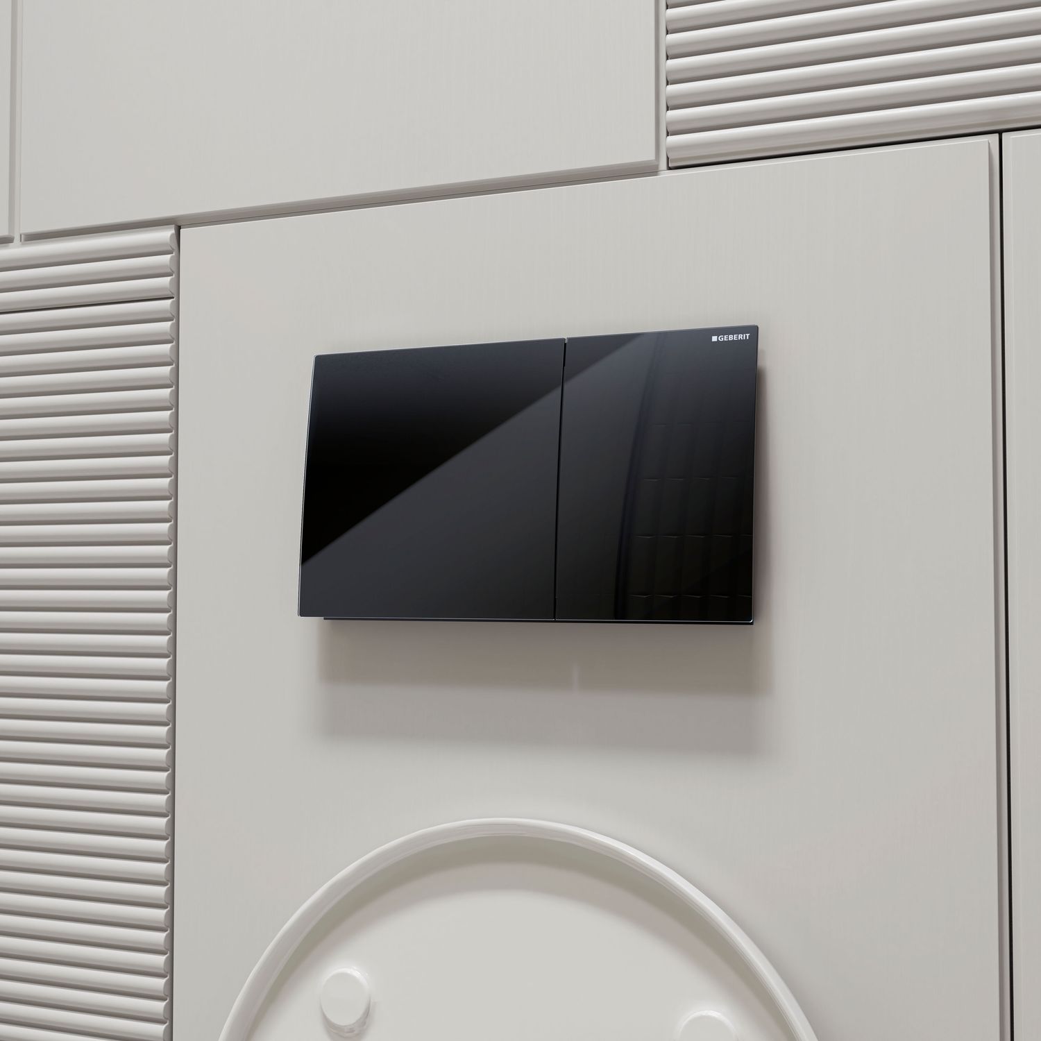 Plaque de déclenchement Geberit Sigma70 / Verre brillant noir — vue 3