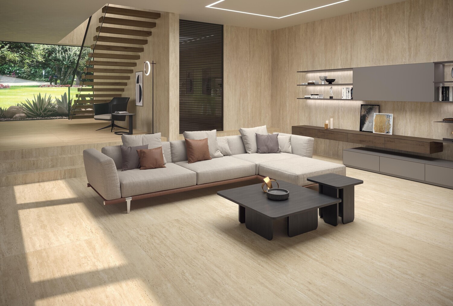 Grès cérame Marvel Travertine Sand Vein mat R10 60 x 120 cm - Atlas Concorde — vue 3
