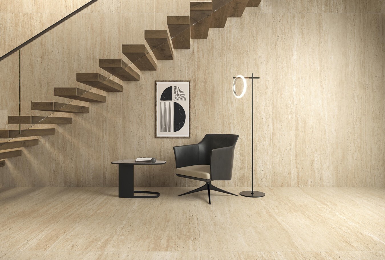 Grès cérame Marvel Travertine Sand Vein mat R10 60 x 120 cm - Atlas Concorde — vue 4