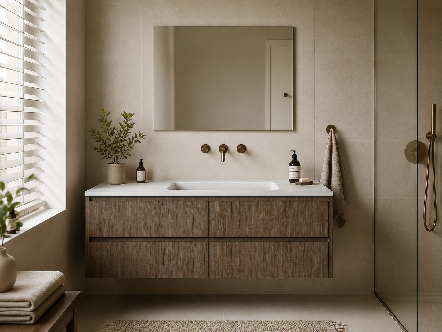 Miroir de salle de bains sans cadre avec couvre chant MDF - vue 2