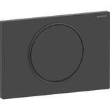 Plaque de déclenchement Geberit Sigma10 en acier inoxydable / Noir mat - anneau design : noir brillant / Revêtement Easy Clean + Anti-Traces de doigt