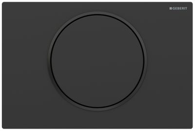 Geberit Sigma10 Actuation Plate in Stainless Steel / Matte Black - Design Ring: Black
