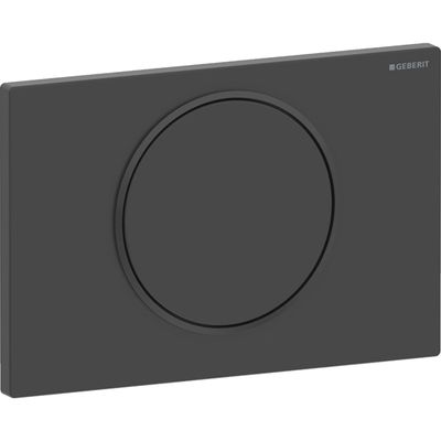 Geberit Sigma10 Actuation Plate in Stainless Steel / Matte Black - Design Ring: Black