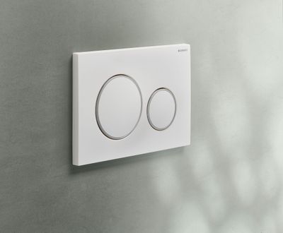 Geberit Sigma20 Actuation Plate / Matte White Lacquered - Design Rings: White