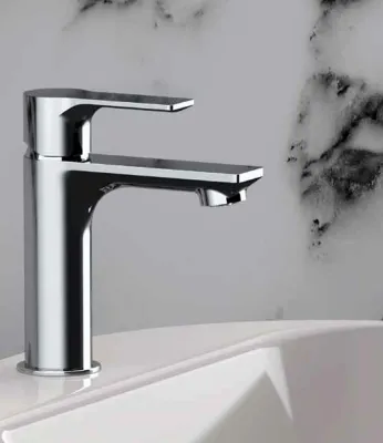 Remer Energy 100 Chrome Brass Sink Mixer with Pop-Up and Drain