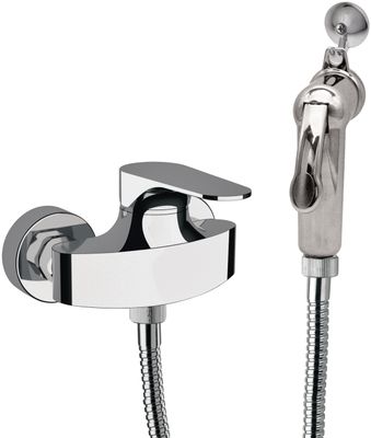 Hygienic WC set with exposed mixer Remer Classline in chrome-plated brass