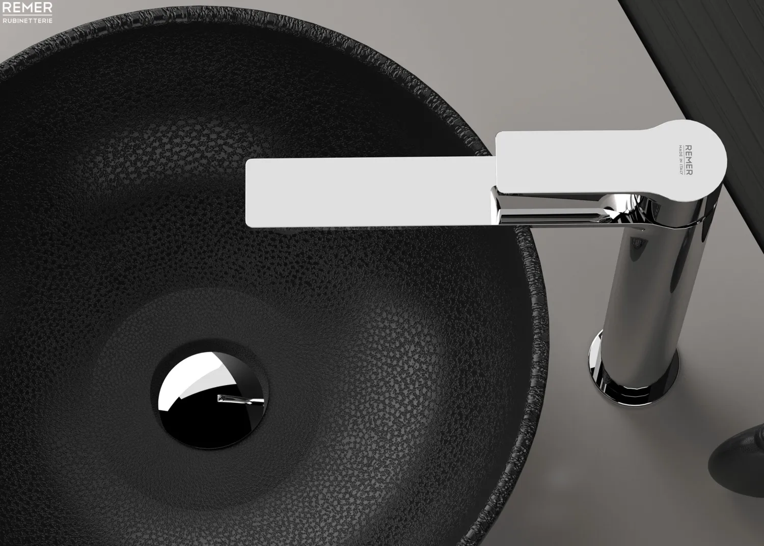 Mixer Tap Remer Energy 240 with Chrome Brass Click-Clack Drain